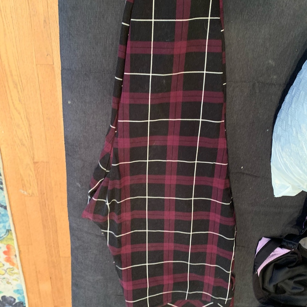 Purple and black stretchy plaid torrid pants